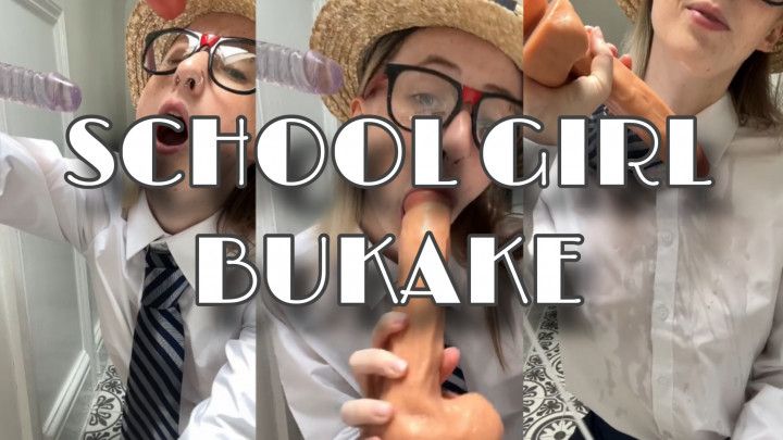 School Girl Receives Bukkake