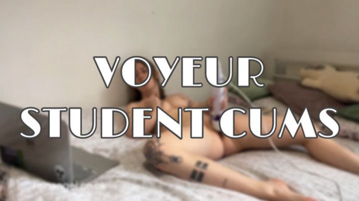 Voyeur Cam: Student Cums Watching Porn