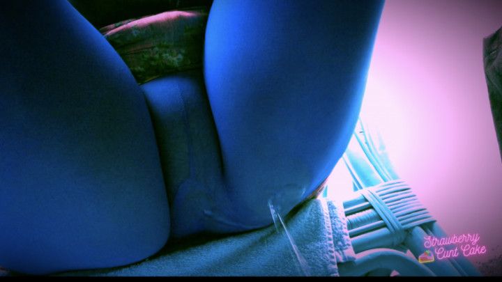 Hot Pee in Blue Tights Out on my Balcony