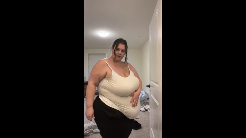 BBW Stripping Out Of Work Clothes