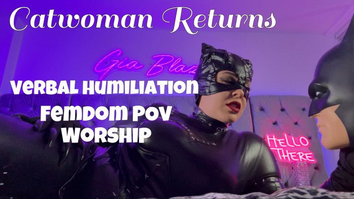 Femdom POV Verbal Humiliation Catwoman JOI BBW Worship