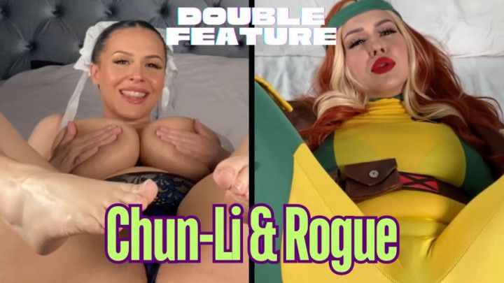 Rogue &amp; Chun-Li: Oiled Up Fucking All 3 Holes