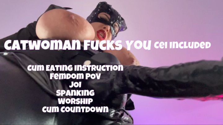 Catwoman Cosplay Strapon Pegging JOI Dominatrix Latex CEI