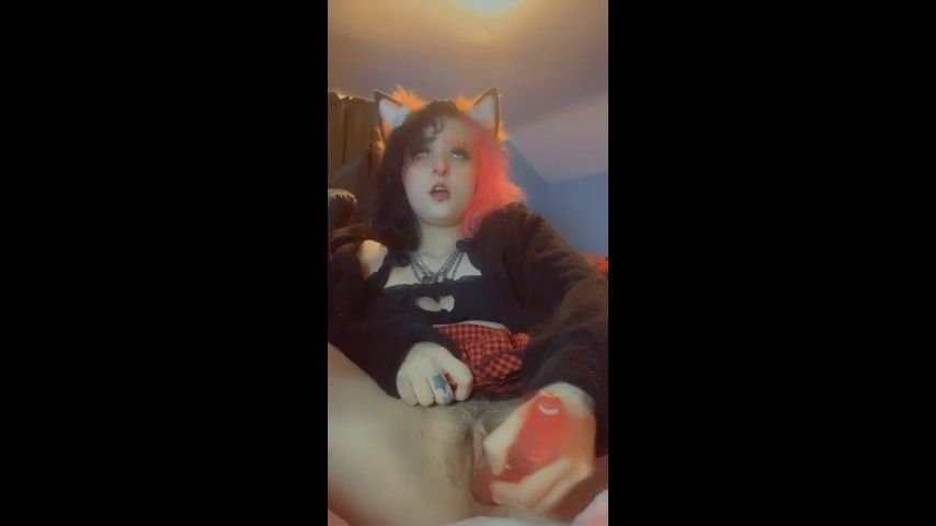 Slutty Catgirl Long Dildo Self-Fuck