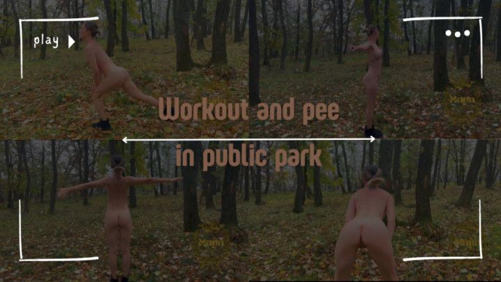 Naked workout in public park