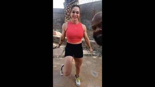 Simone Steele works out Doc Chocolate before they fuck