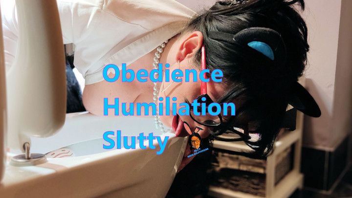 Pig slut toilet licking humiliation