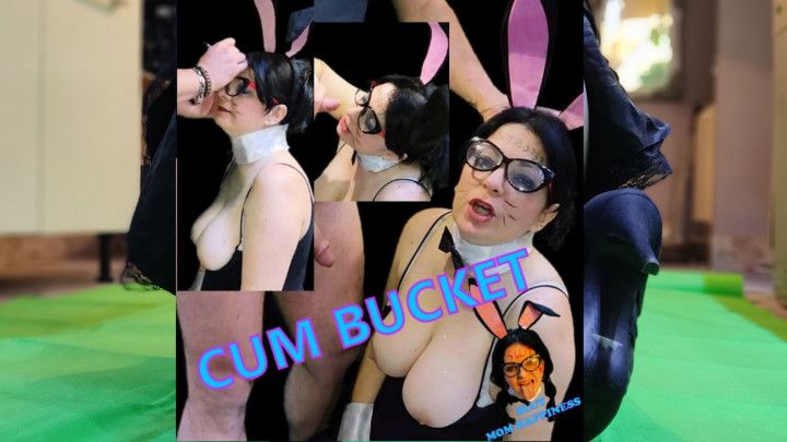 CUM BUCKET - Slut sucks dick