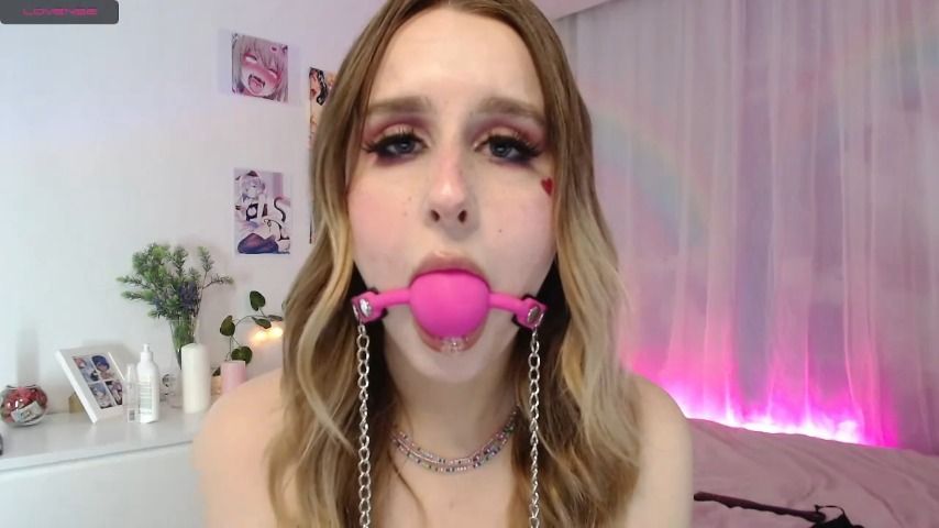 Gag ball fetish with saliva