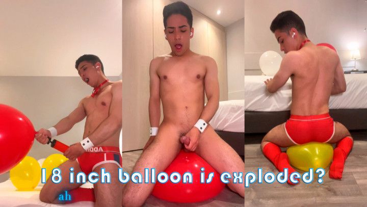 pop a big balloon with cum