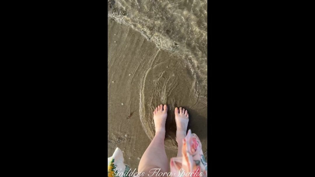 Goddess walks on the beach