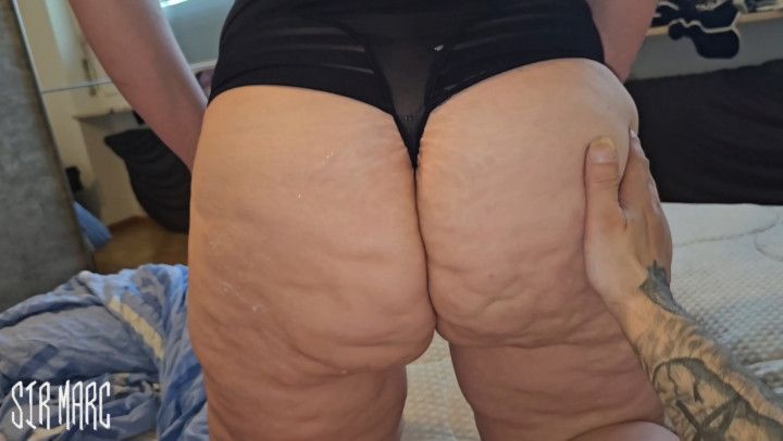 Big cellulite ass in focus