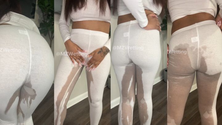 Zola Pisses Her White Leggings