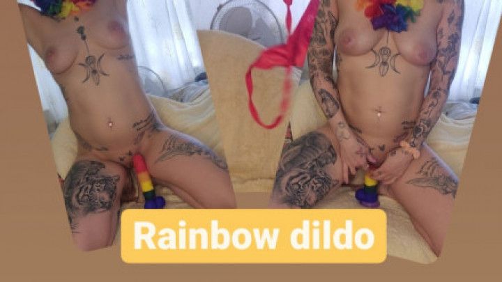 Rainbow dildo fun