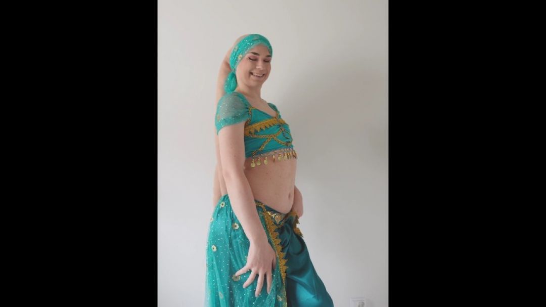 Dressed up as a twi'lek dancer