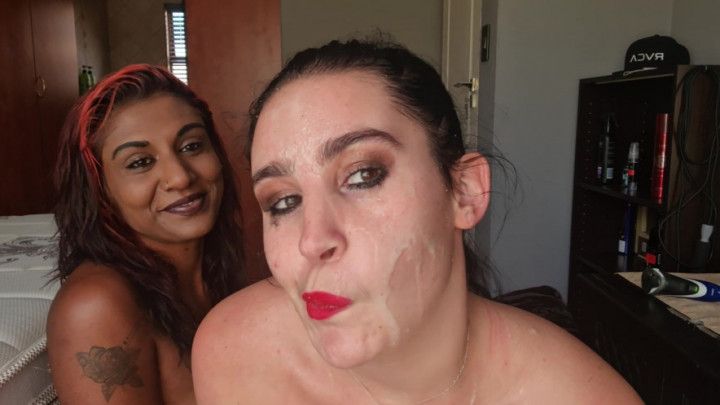 Desi slut repeatedly spitting on white whore's face