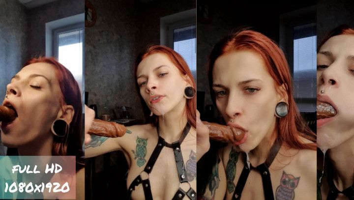 POV BLOWJOB DILDO SPIT SALIVA DROOL