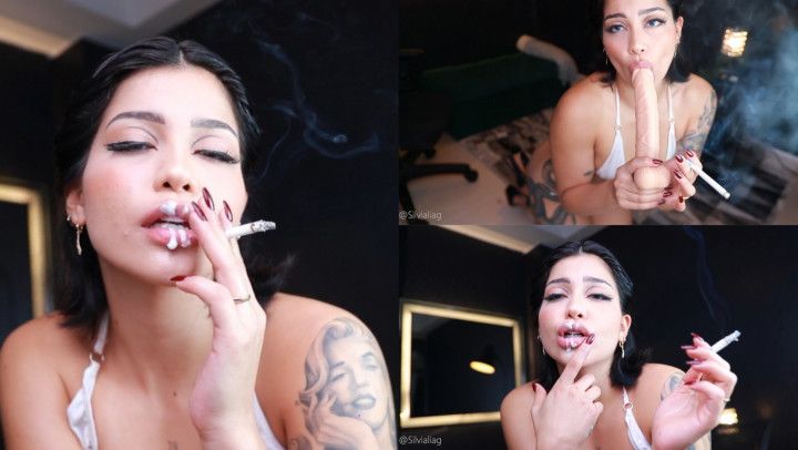 Smoking blowjob and get fucked until cum on my mouth