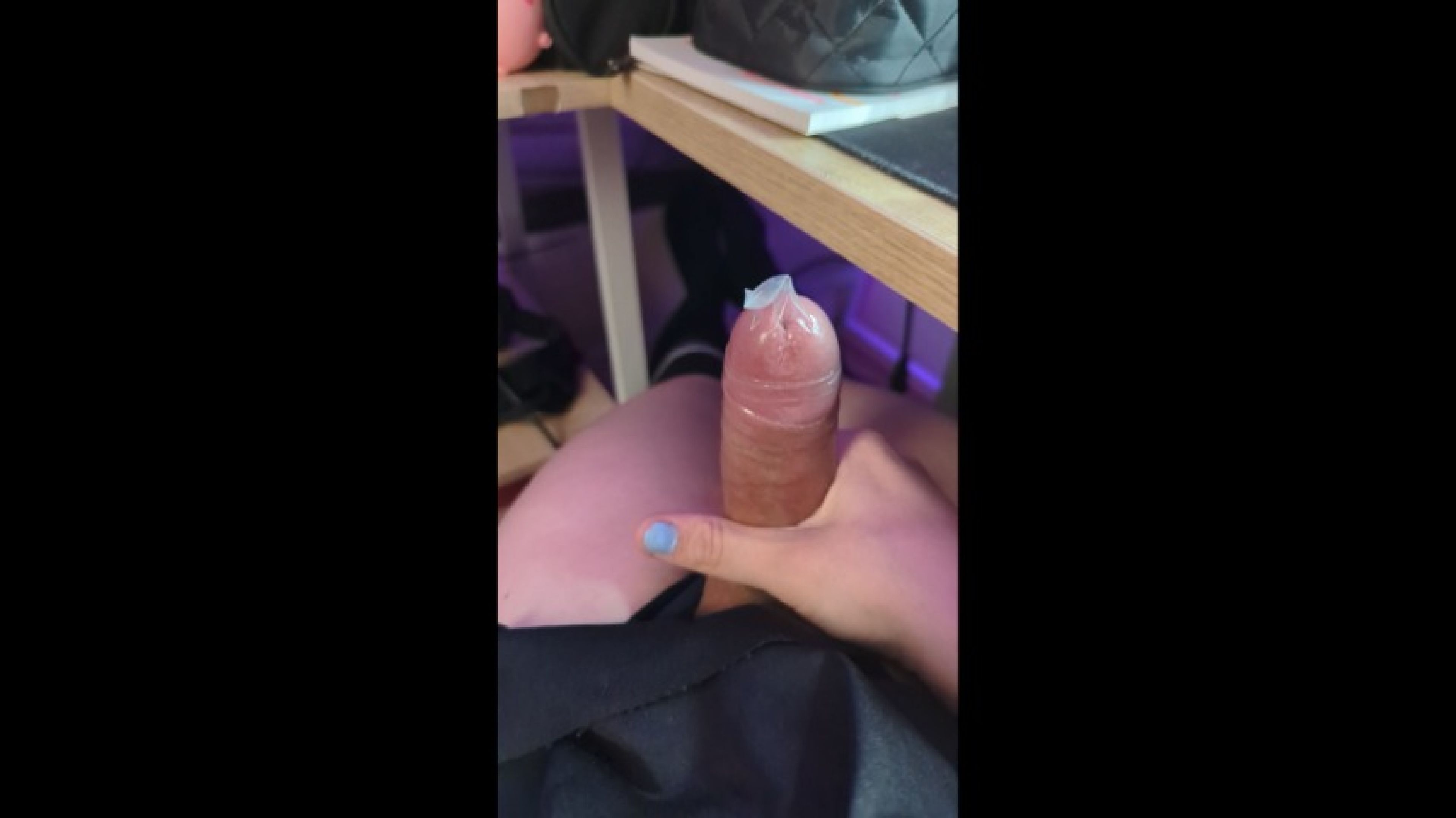 Femboy Thick Cock Masturbating with Condom