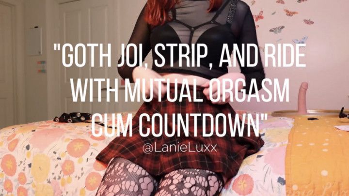 goth redhead strips with JOI then rides dildo cum countdown