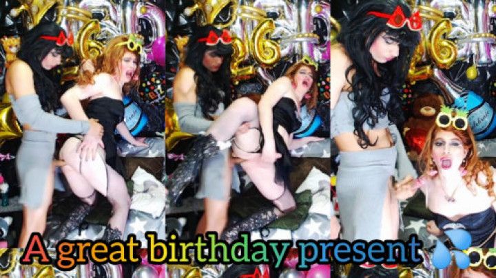 Big cumshot on her birthday fucked deep