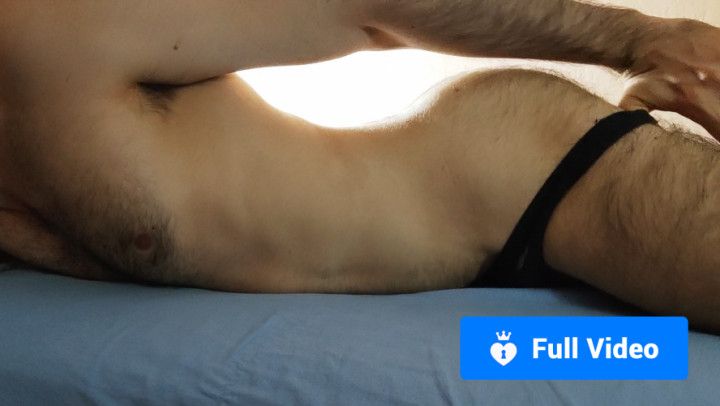 Hairy Man Masturbating on his Bed