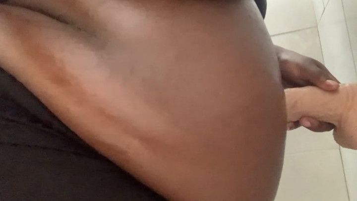 Verbal BBW Ebony Belly Fuck w Dildo