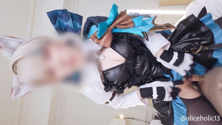 Genshin Impact Lynette cosplay tights fetish femdom sex