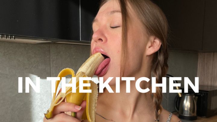 Masturbating in the kitchen