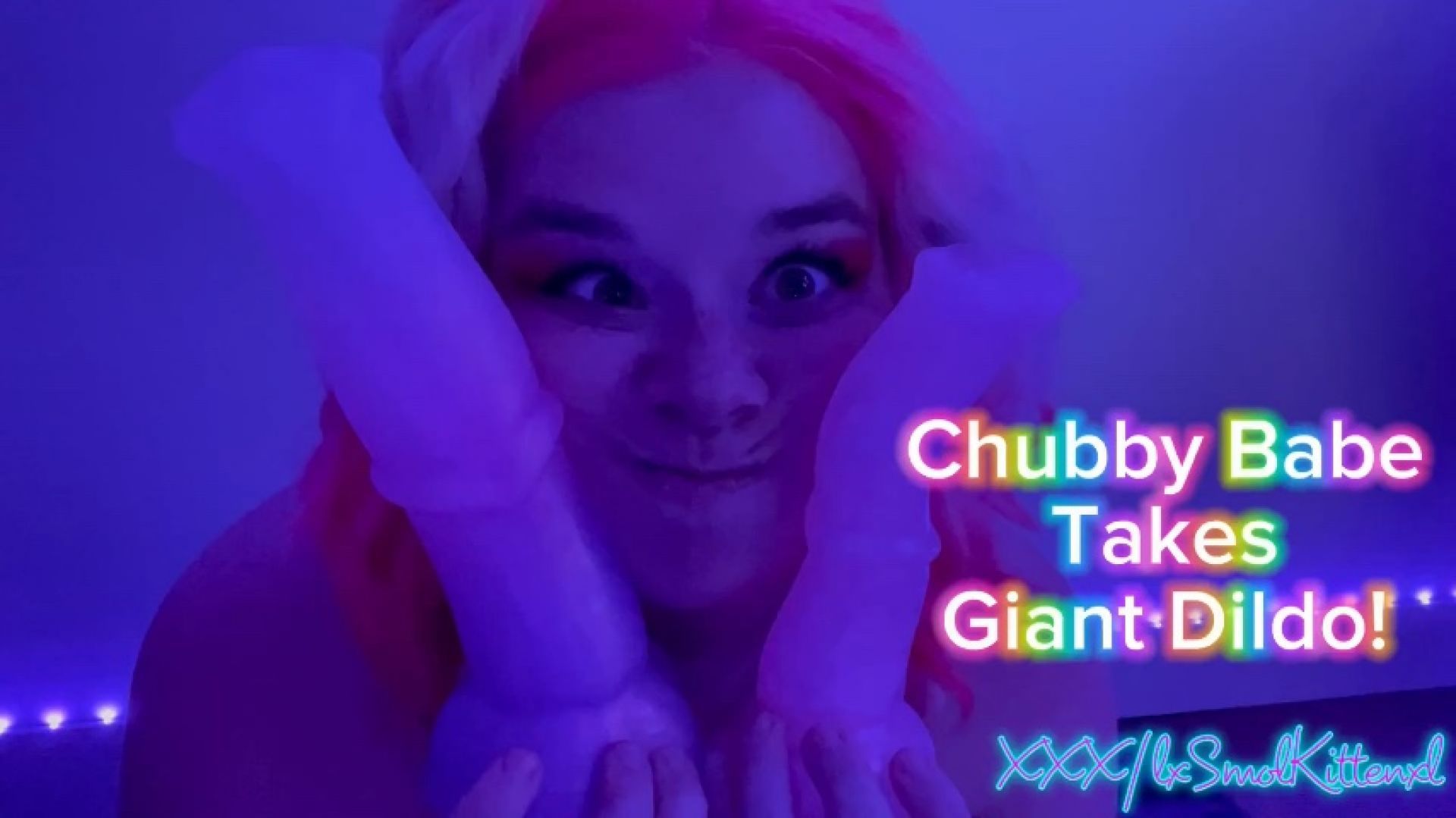 Chubby Babe Takes Giant Dildo