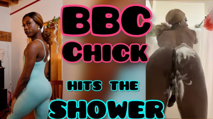 BBC Chick works out then showers