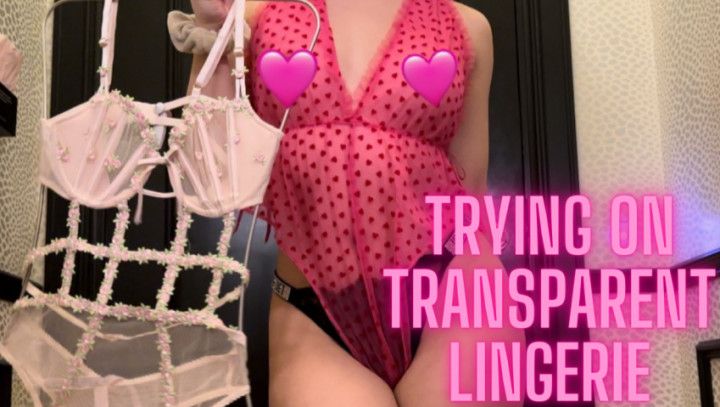 Transparent lingerie try on: Valentines edition