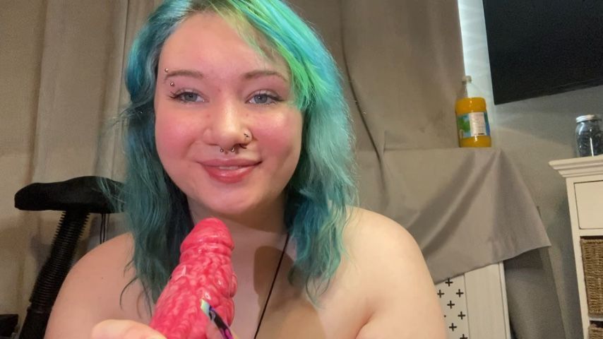 Fantasy dildo sucking and gagging