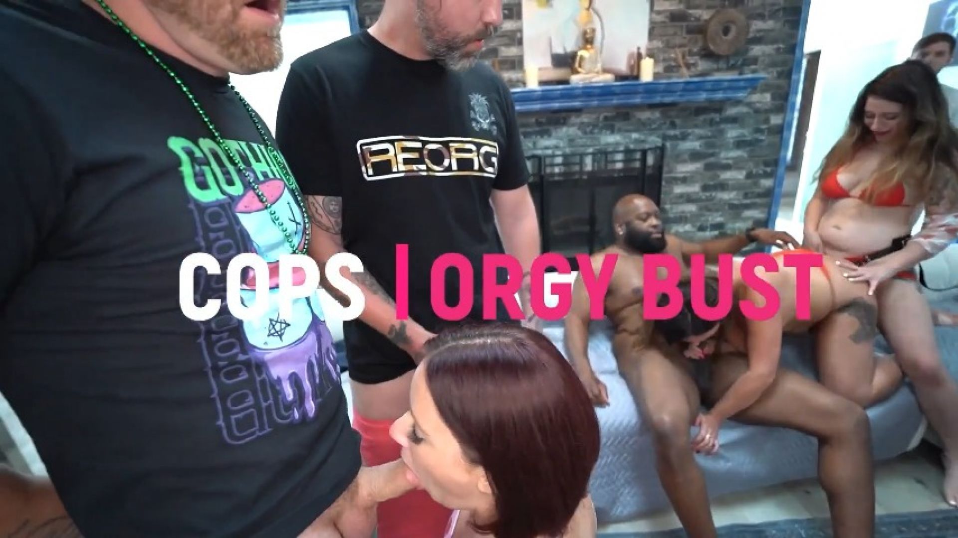 The Cops Bust in on this 22-person Orgy and fuck everyone