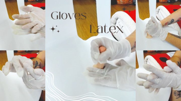 play with my latex gloves masturbate small penis