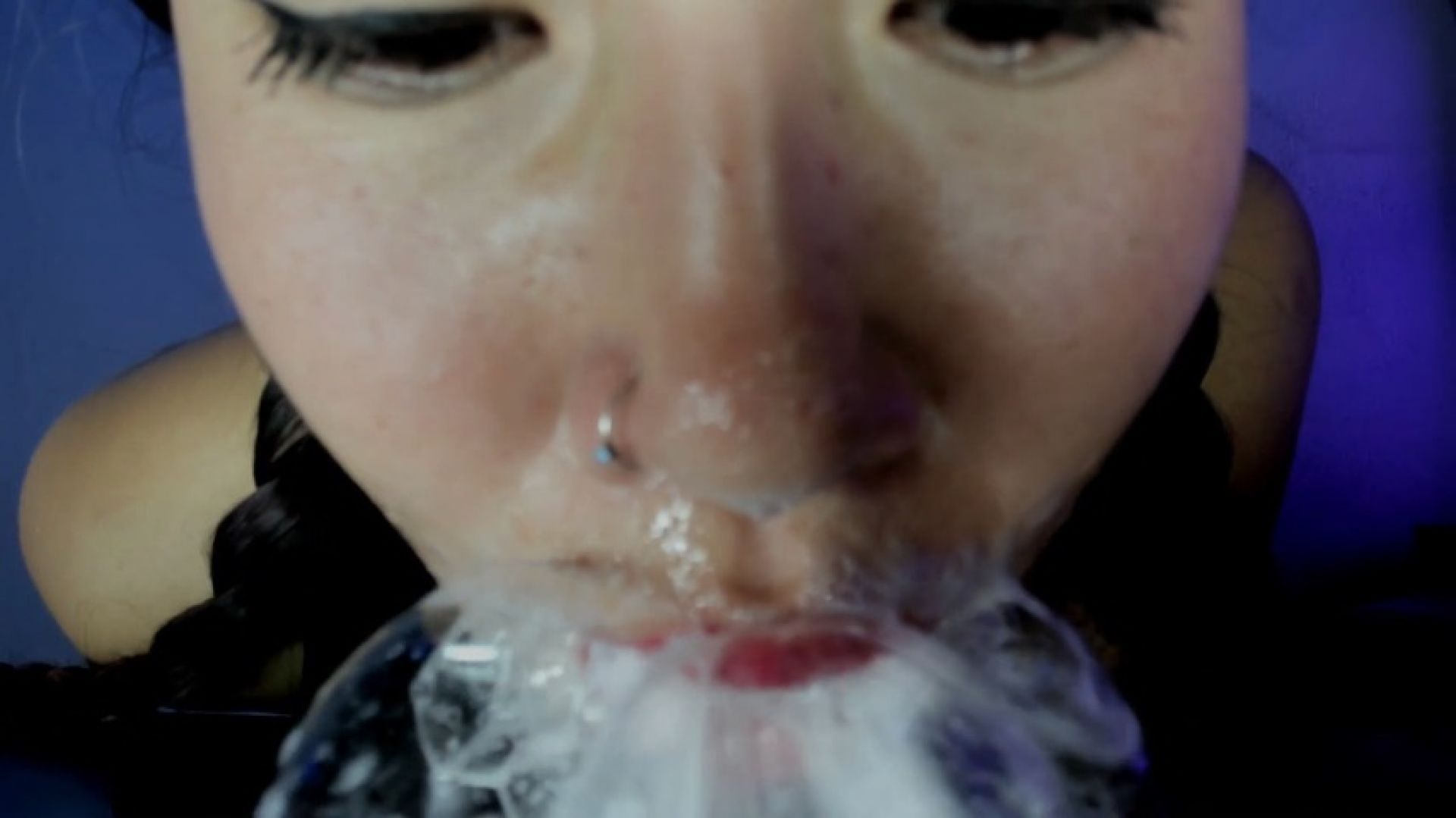 ASMR  playing with saliva bubbles