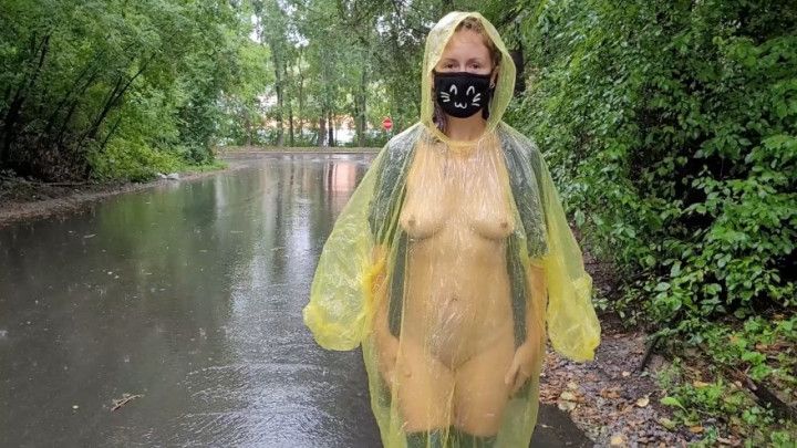 Flashing in a raincoat