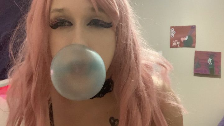 Blowing big blue bubbles