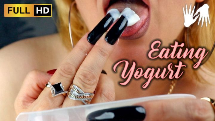 Eating Yogurt &amp; Licking Long Nails