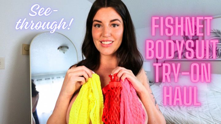 Sexy Nude Neon Fishnet Bodysuit Try On haul