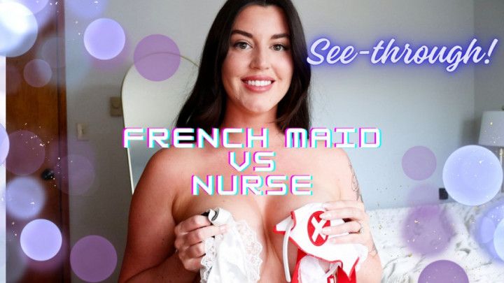 Nude Try-On Haul Cosplay: French Maid vs Naught Nurse