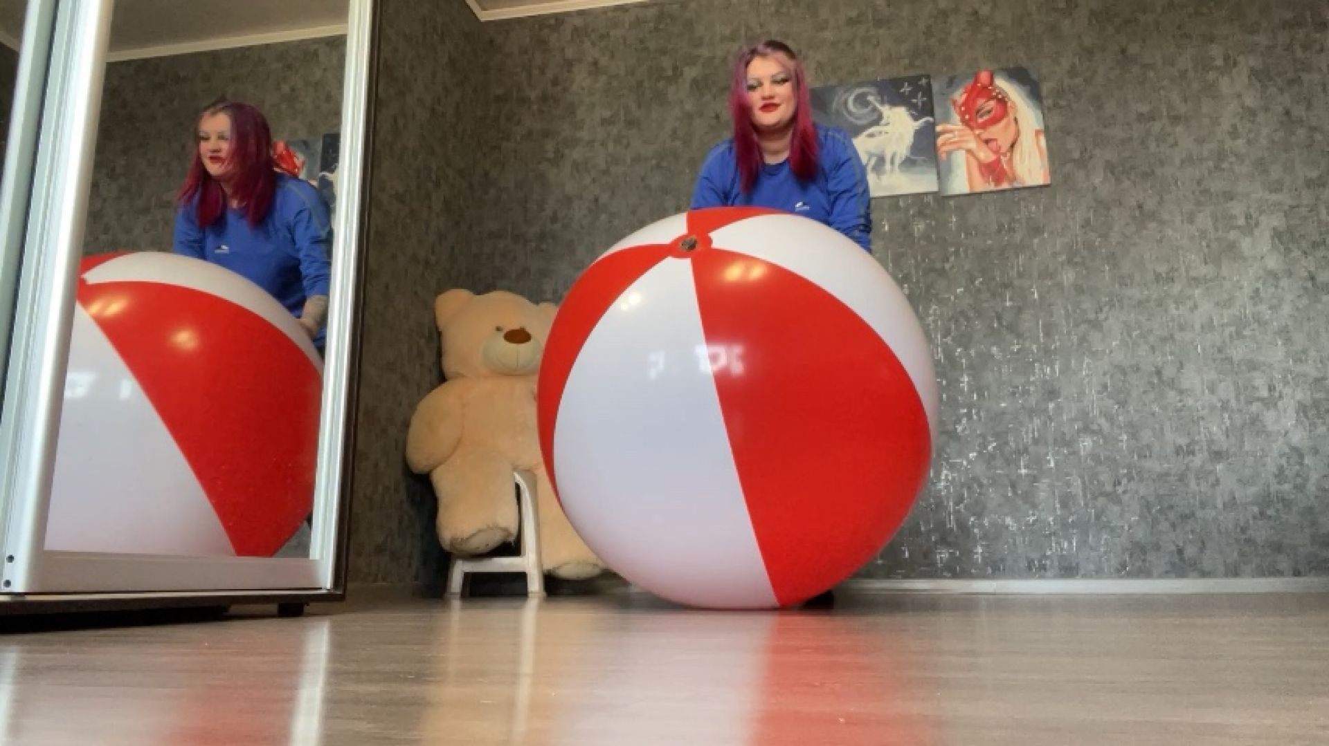 New red white beach ball testing