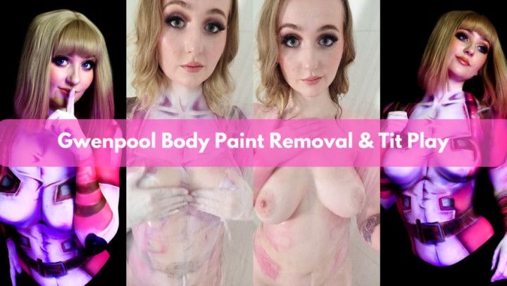 Cosplay Gwen Body Paint Removal &amp; Tit Play