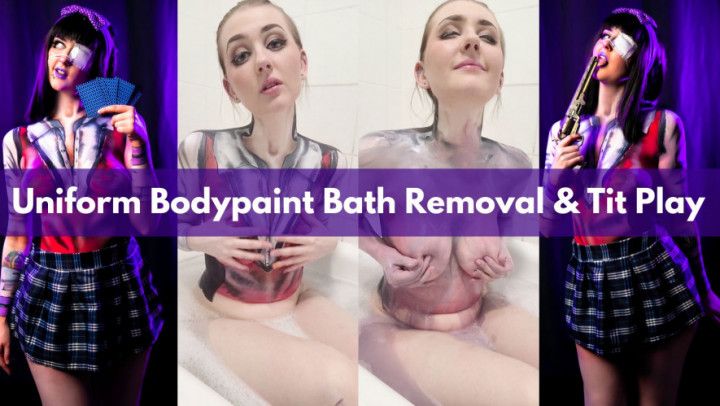 College uniform Body Paint Wash Off &amp; Tit Play