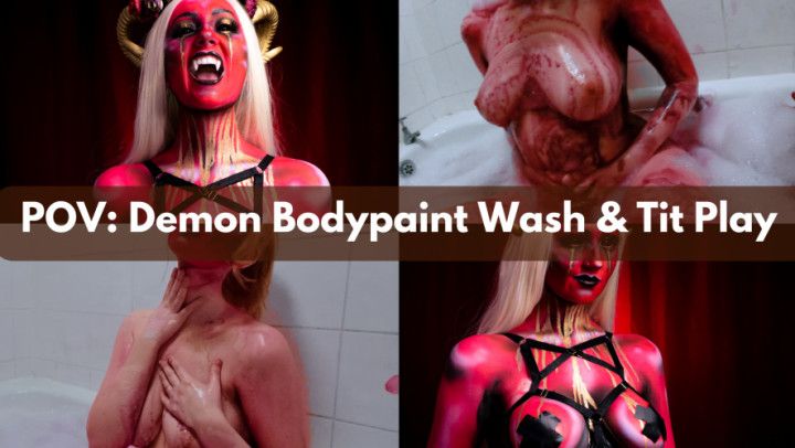 POV: Demon Body Paint Messy Tit Play