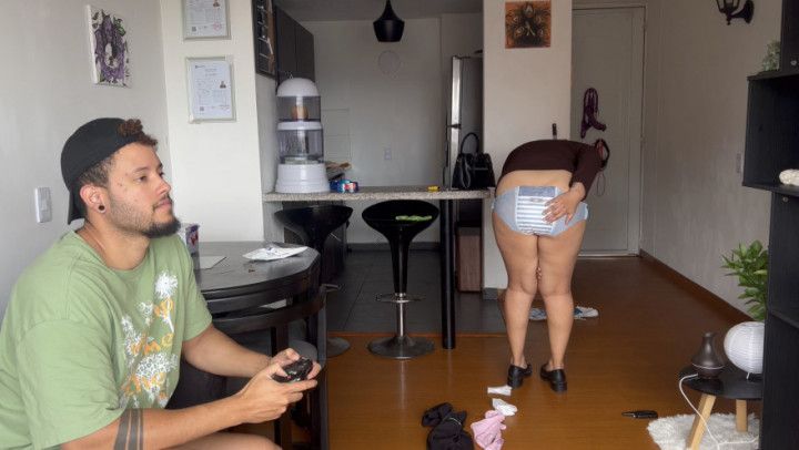 1080P Arrogant stepmom gets diaper and humiliation by stepso