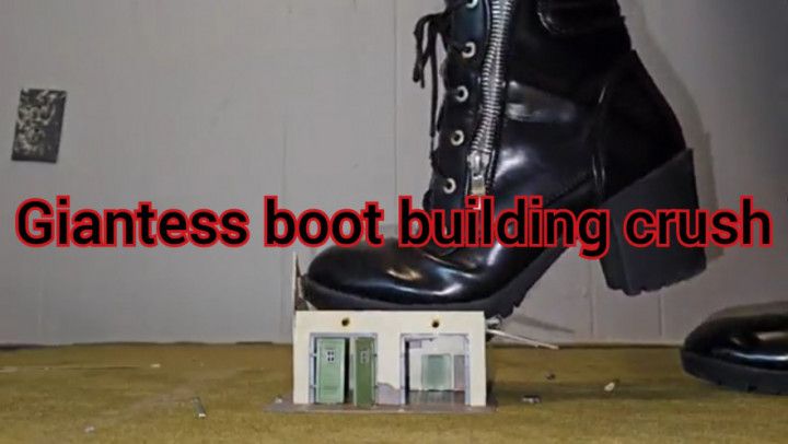 Giantess boot building crush