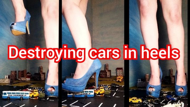Destroying cars in heels