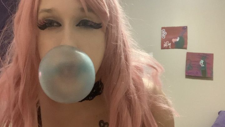 Blowing big blue bubbles