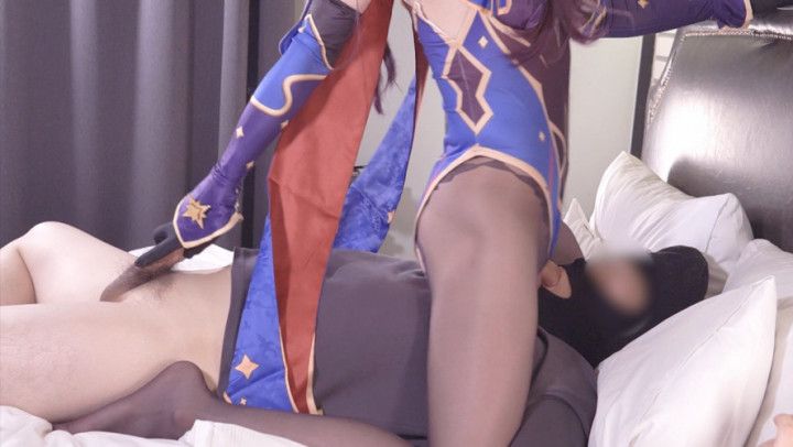 Face Sitting Genshin Impact Mona Cosplay, Asian Femboy 7